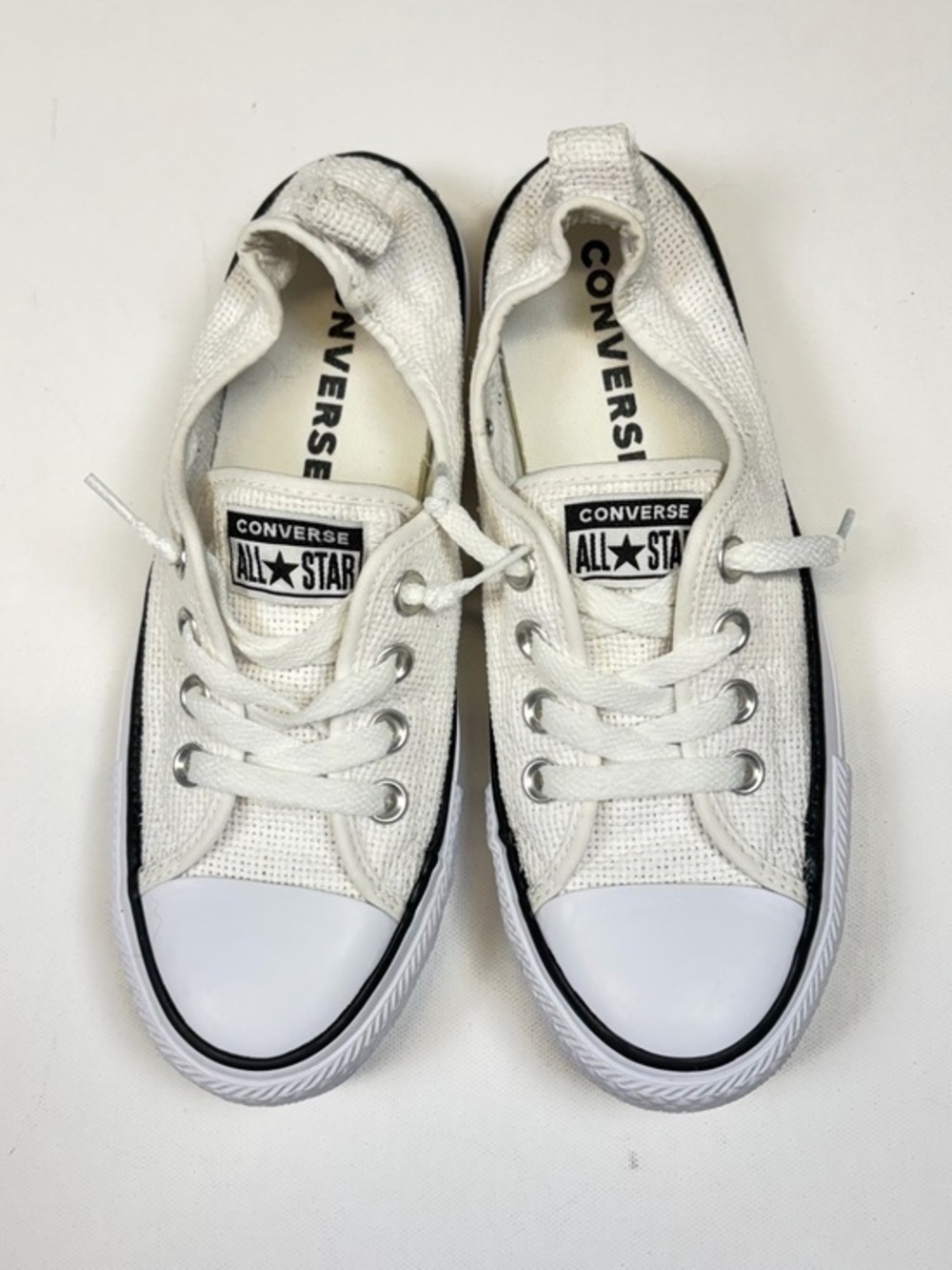 CONVERSE CHICK TAYLOR ALL STAR SHORELINE SLIP ON SNEAKERS WHITE WOMENS SIZE 7